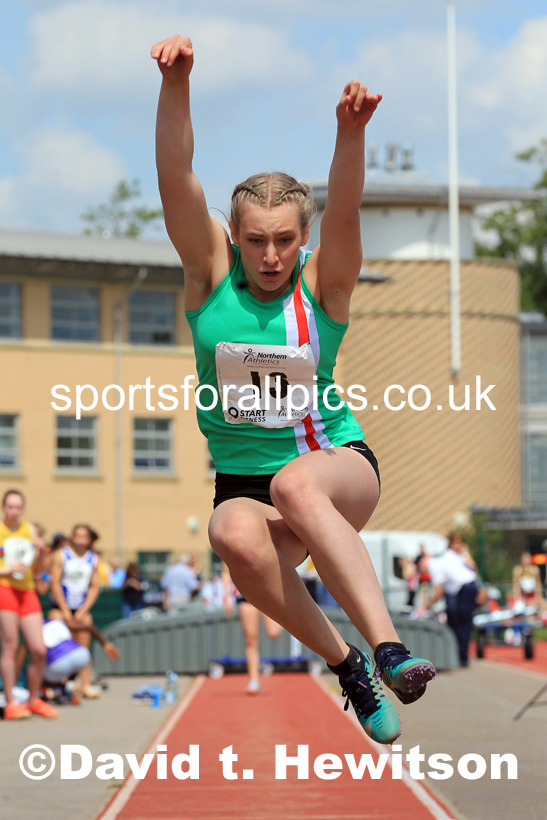 Womens Under-17s Long Jump, 2022 Northern Inter Counties U17s and U15s Track and Field, York, Thursday, June 2nd. Photo: David T. Hewitson/Sports for All Pics